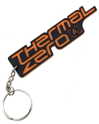 Two Color Thermal Zero Keychain with Logo